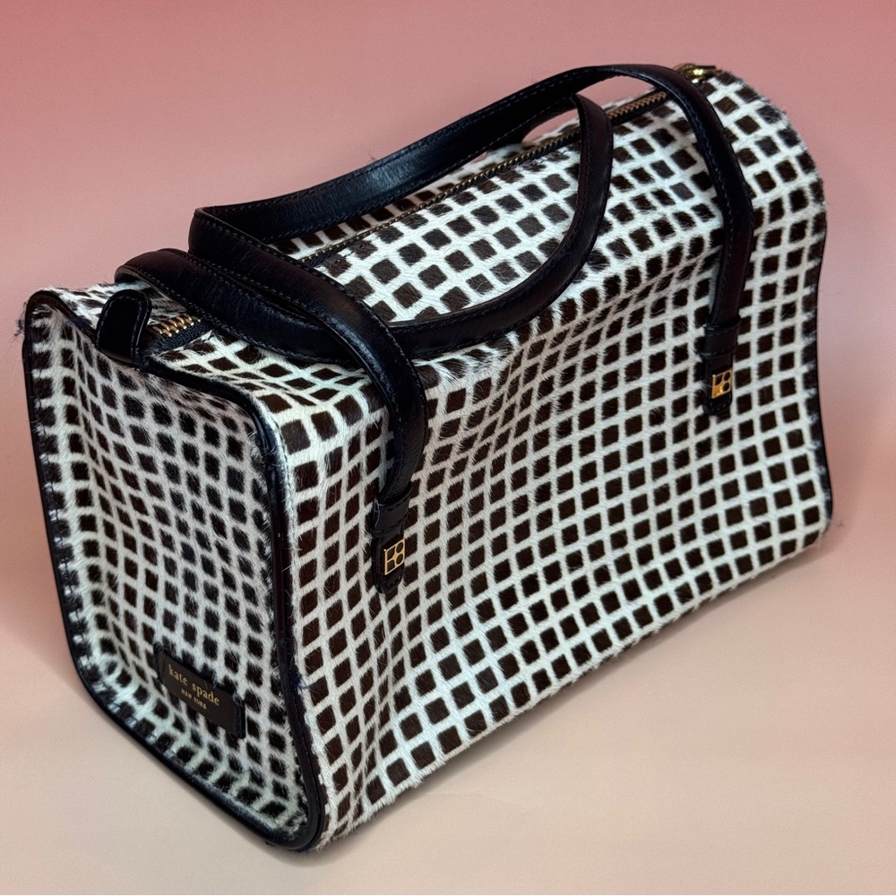 Vintage Kate Spade Square Patterned Calf Hair Handbag